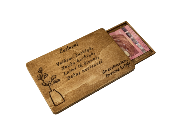 Wooden money envelope