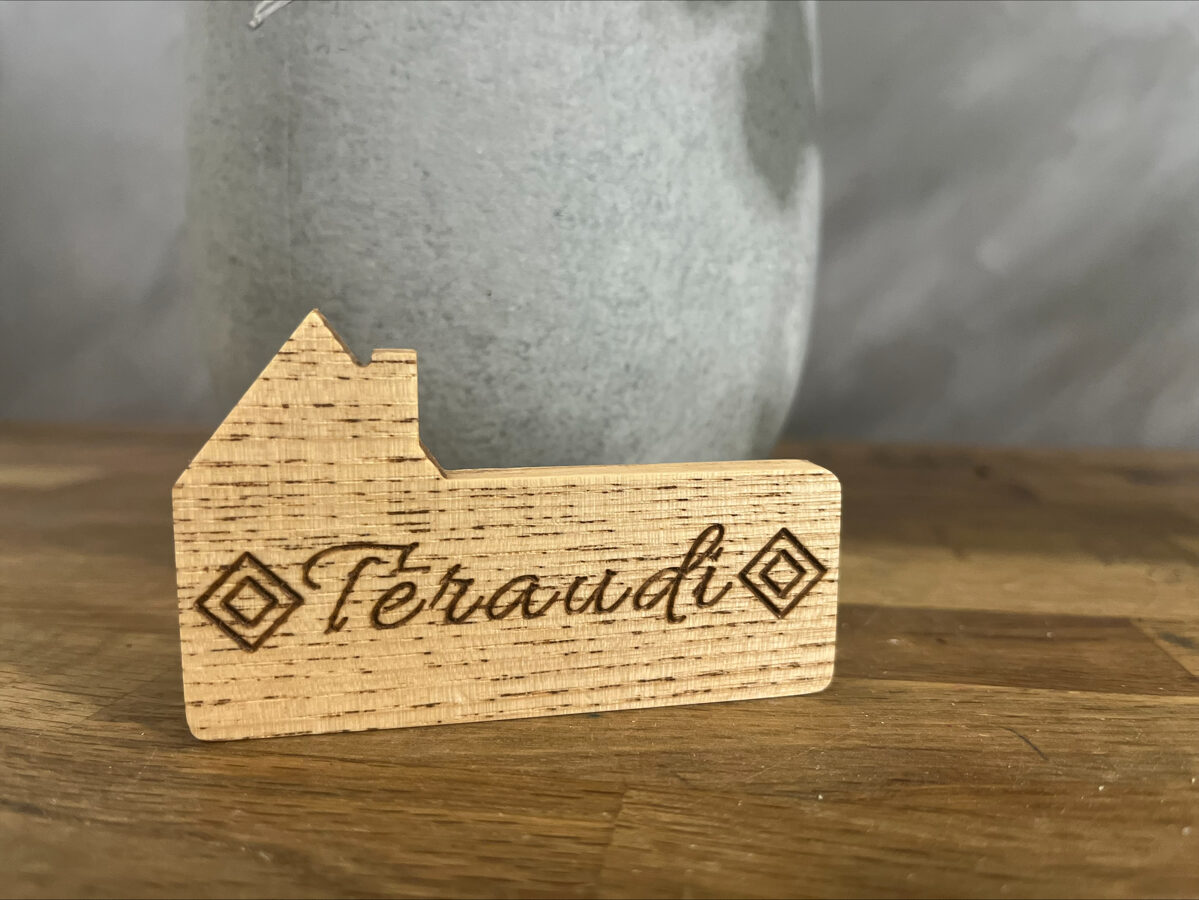 Personalised wooden magnet with logo